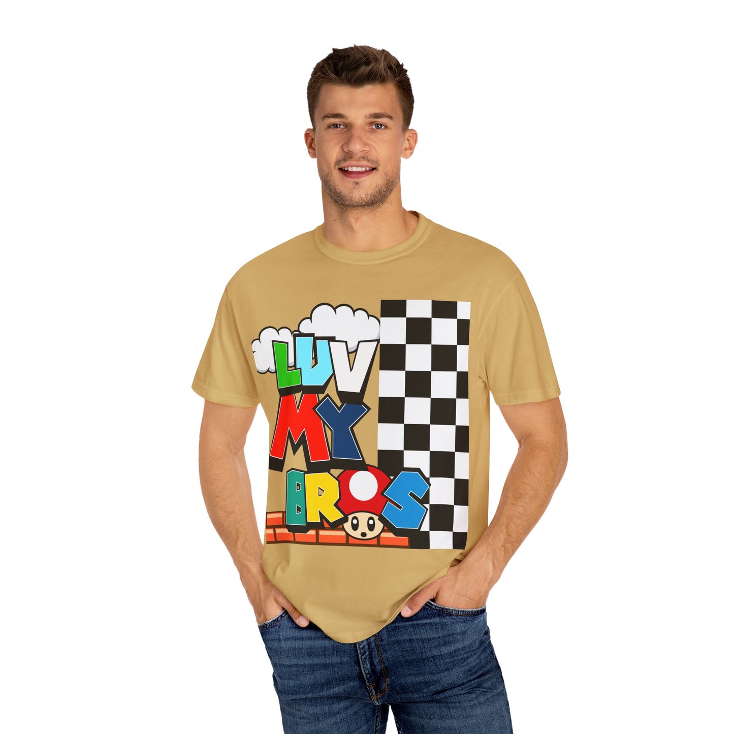 Colorful Retro Gaming T-Shirt, Luv My Bros Shirt, Unisex Tee, Gamer Gift,