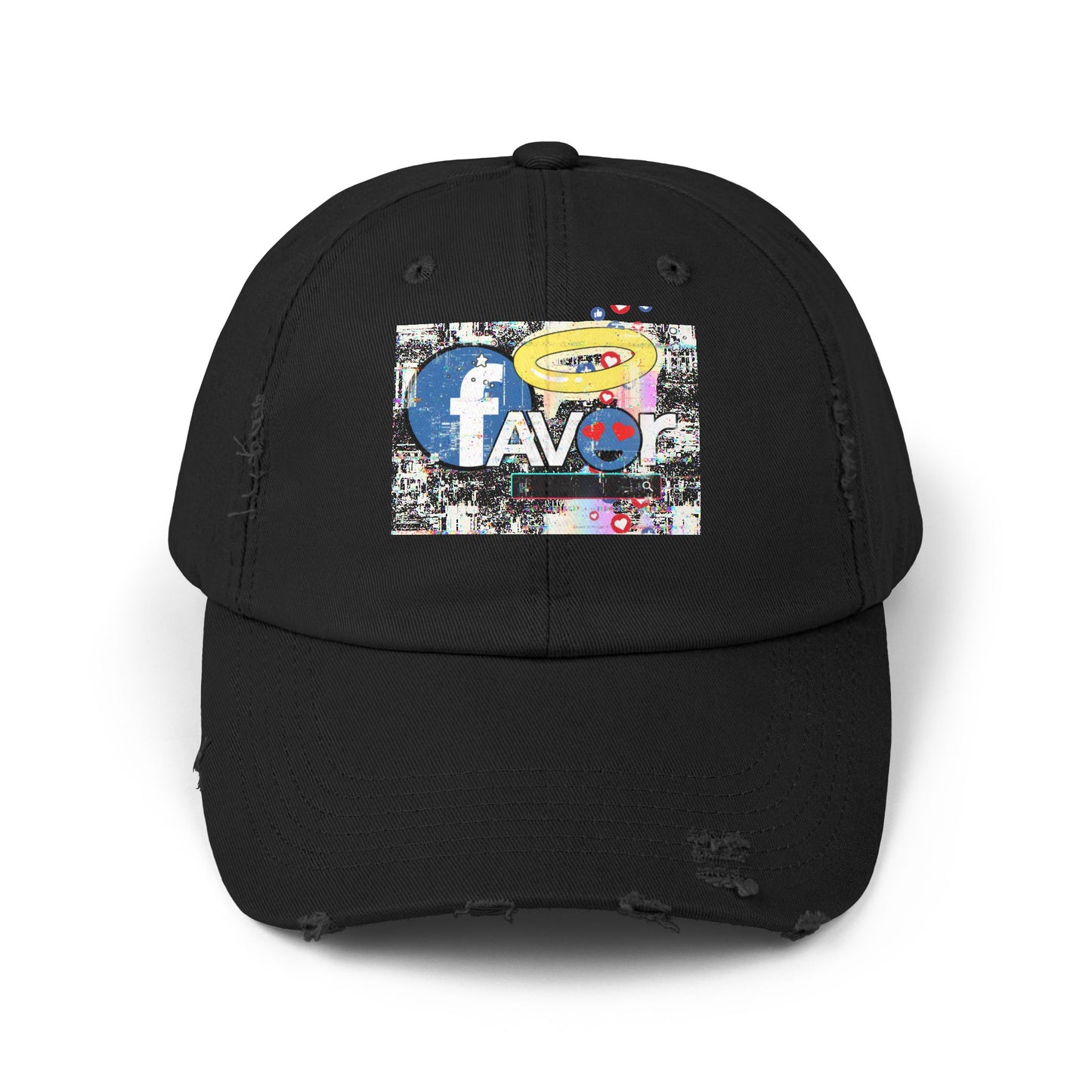 Trendy Favor Distressed Cap with Fun Graphic, Casual Fashion Accessory, Gift for Friends, Summer Vibe, Streetwear Hat, Unisex Style
