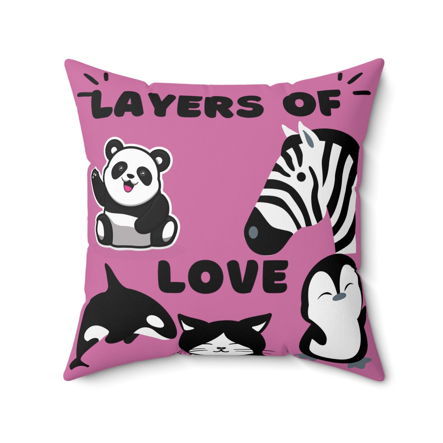 Layers of Love Spun Polyester Square Pillow