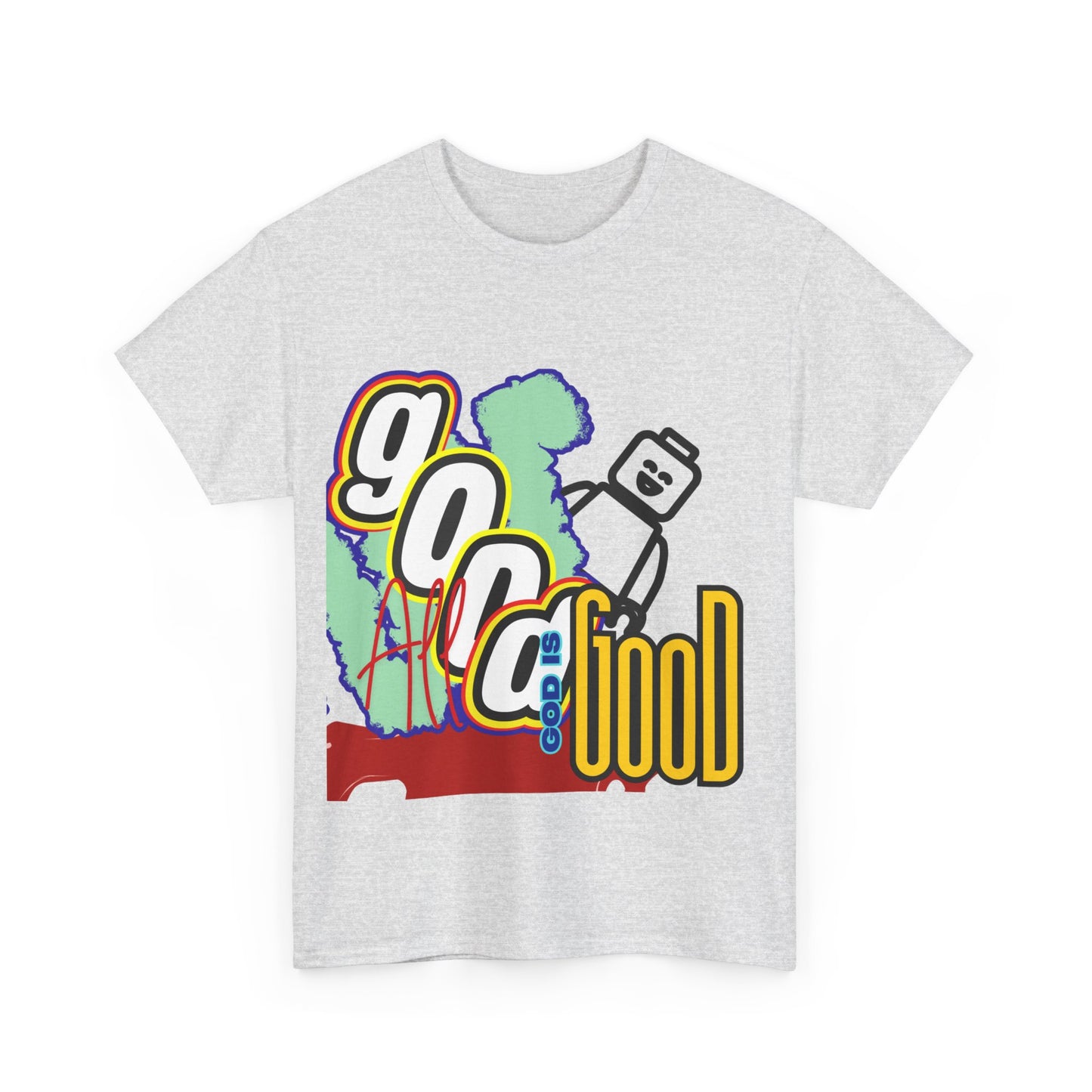 All Good God is Good" Lego Inspired T-Shirt - Fun and Creative Faith-Based Apparel