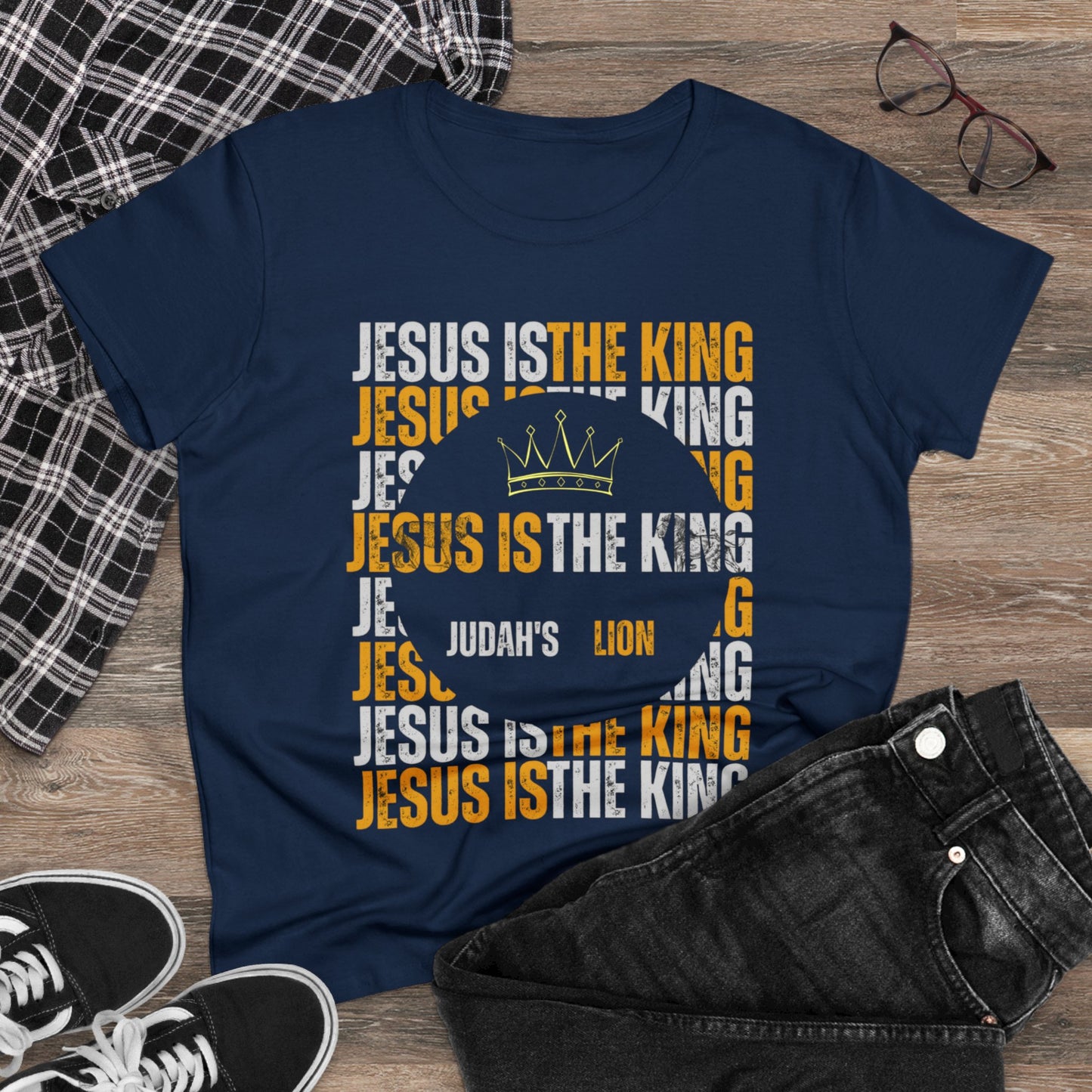 Jesus is The King Women's Midweight Cotton Tee