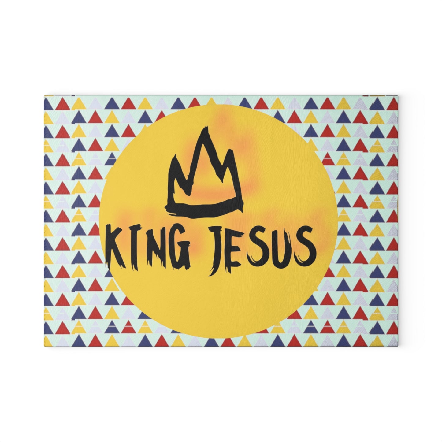 King Jesus Glass Cutting Board