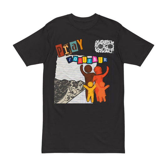 Graphic Tee Shirt with Family and Floral Cut Out Design