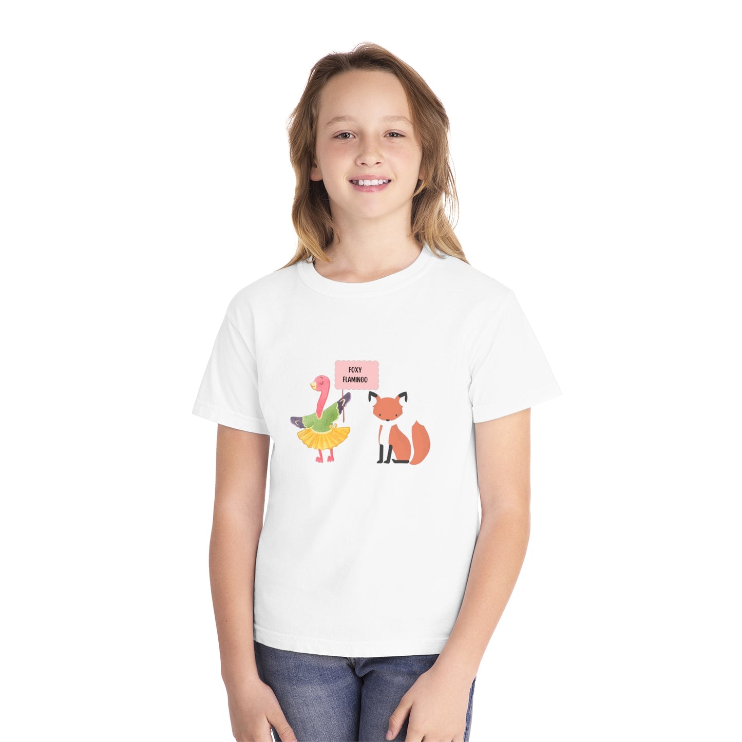 Youth Midweight Tee Foxy Flamingo