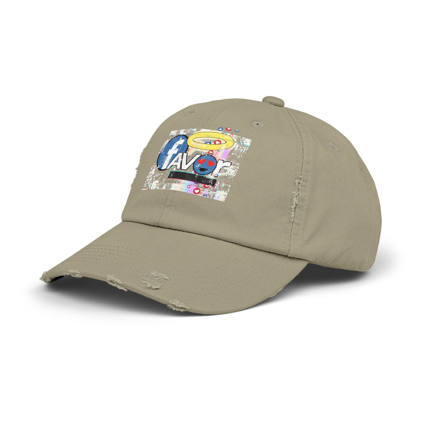 Trendy Favor Distressed Cap with Fun Graphic, Casual Fashion Accessory, Gift for Friends, Summer Vibe, Streetwear Hat, Unisex Style