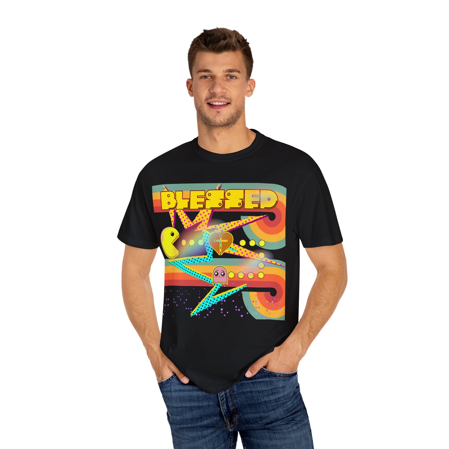 Retro Graphic T-Shirt, Blessed T-Shirt, Fun Casual Wear, Gift for Gamers, Vintage Style Tee