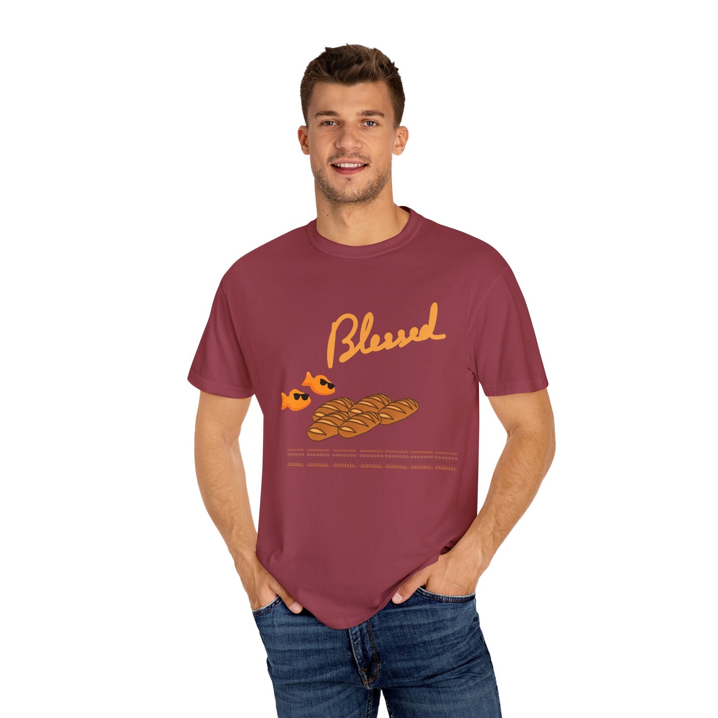 Blessed 2 fish & 5 Loaves T-Shirt – Christian Design | Comfort Colors 1717