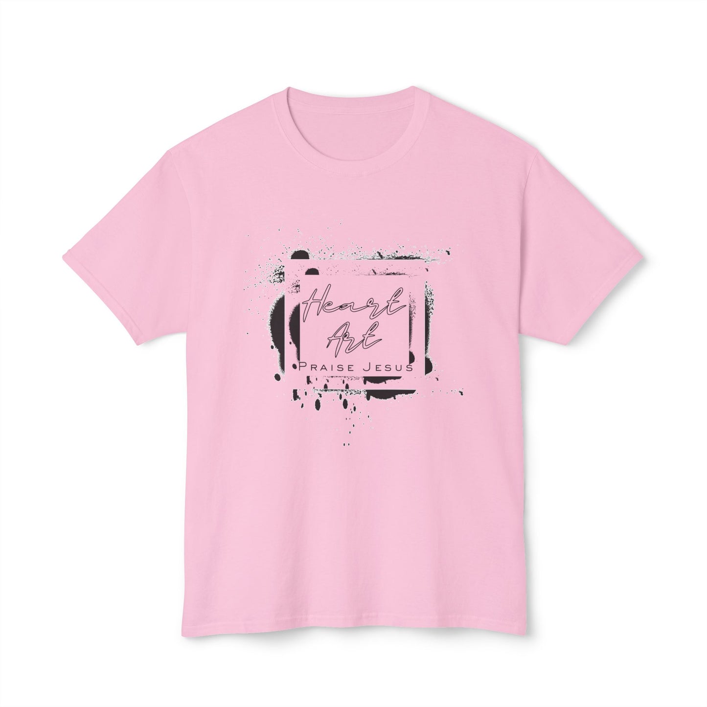 T-shirt with Abstract Squares and Heart Art Praise Jesus