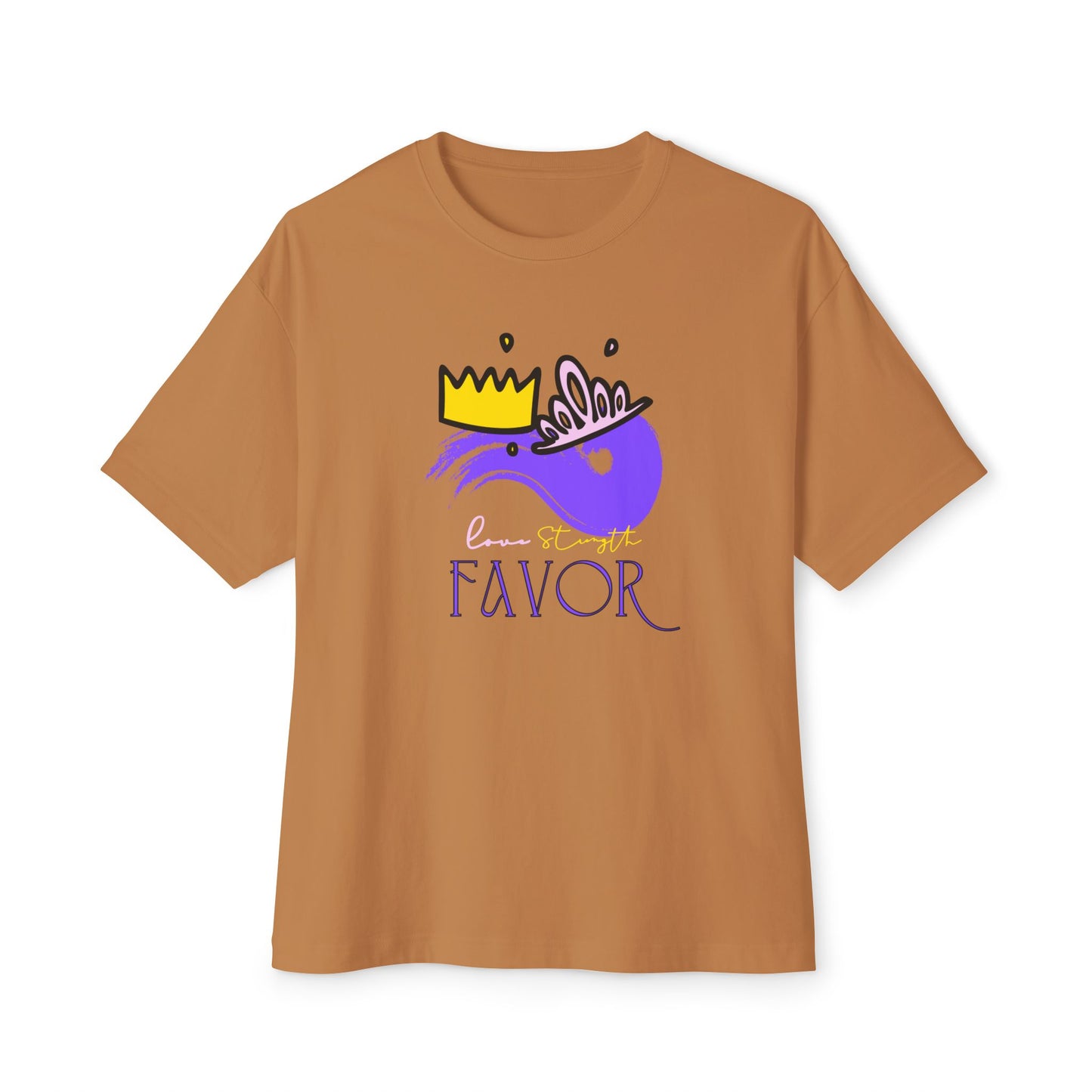 Unisex Oversized Boxy Tee - 'Favor' Crown Design - Stylish Casual Wear