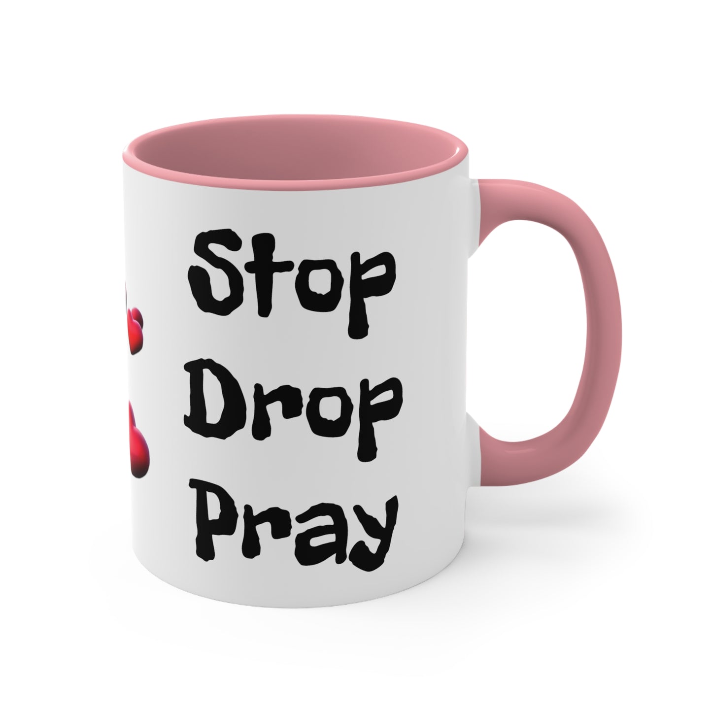 STOP DROP PRAY Accent Coffee Mug, 11oz