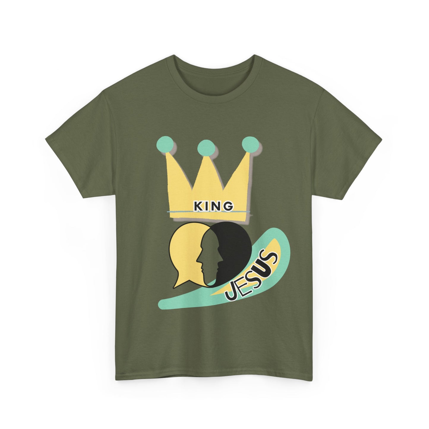 King Jesus Heart Face Unisex Heavy Cotton Tee