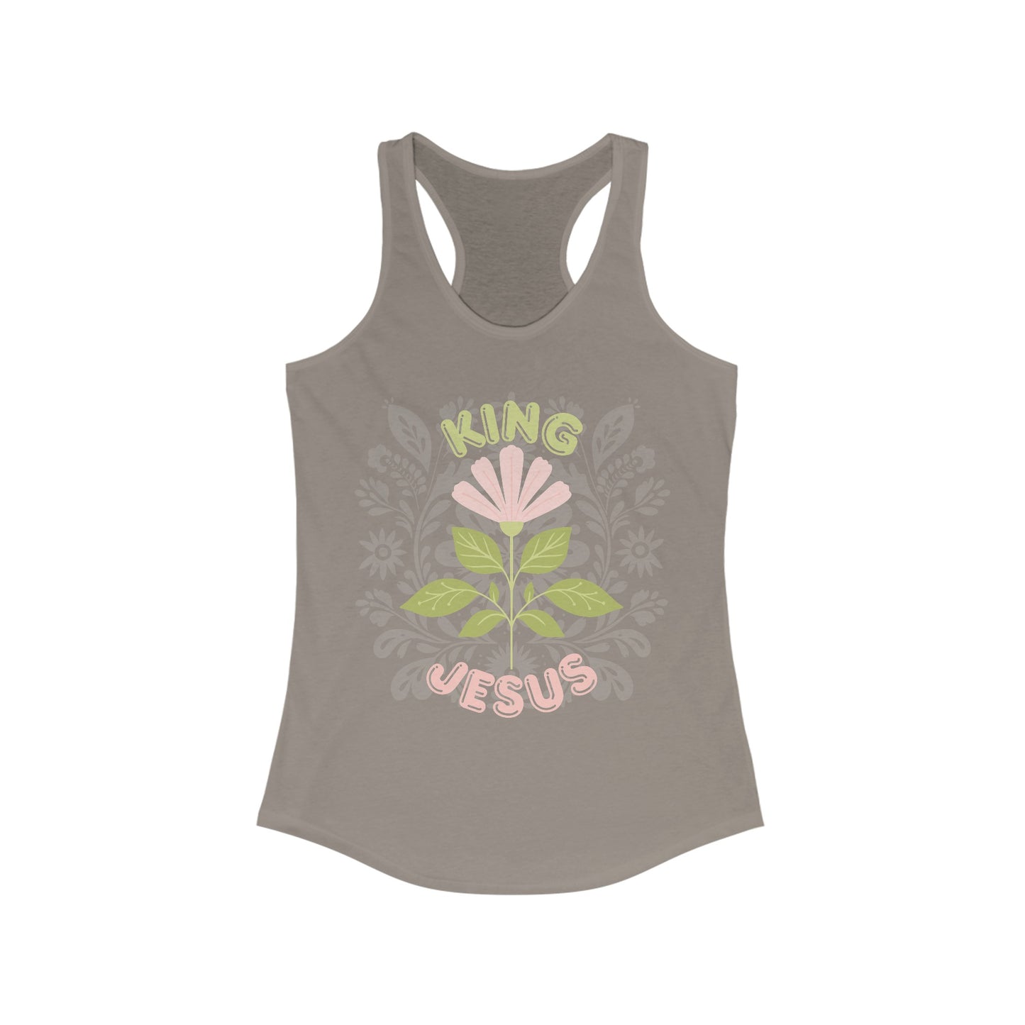 A King Jesus Flower Racerback Tank - Blessed Footprints Collection