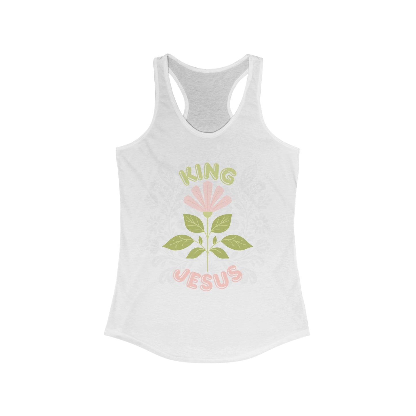 A King Jesus Flower Racerback Tank - Blessed Footprints Collection