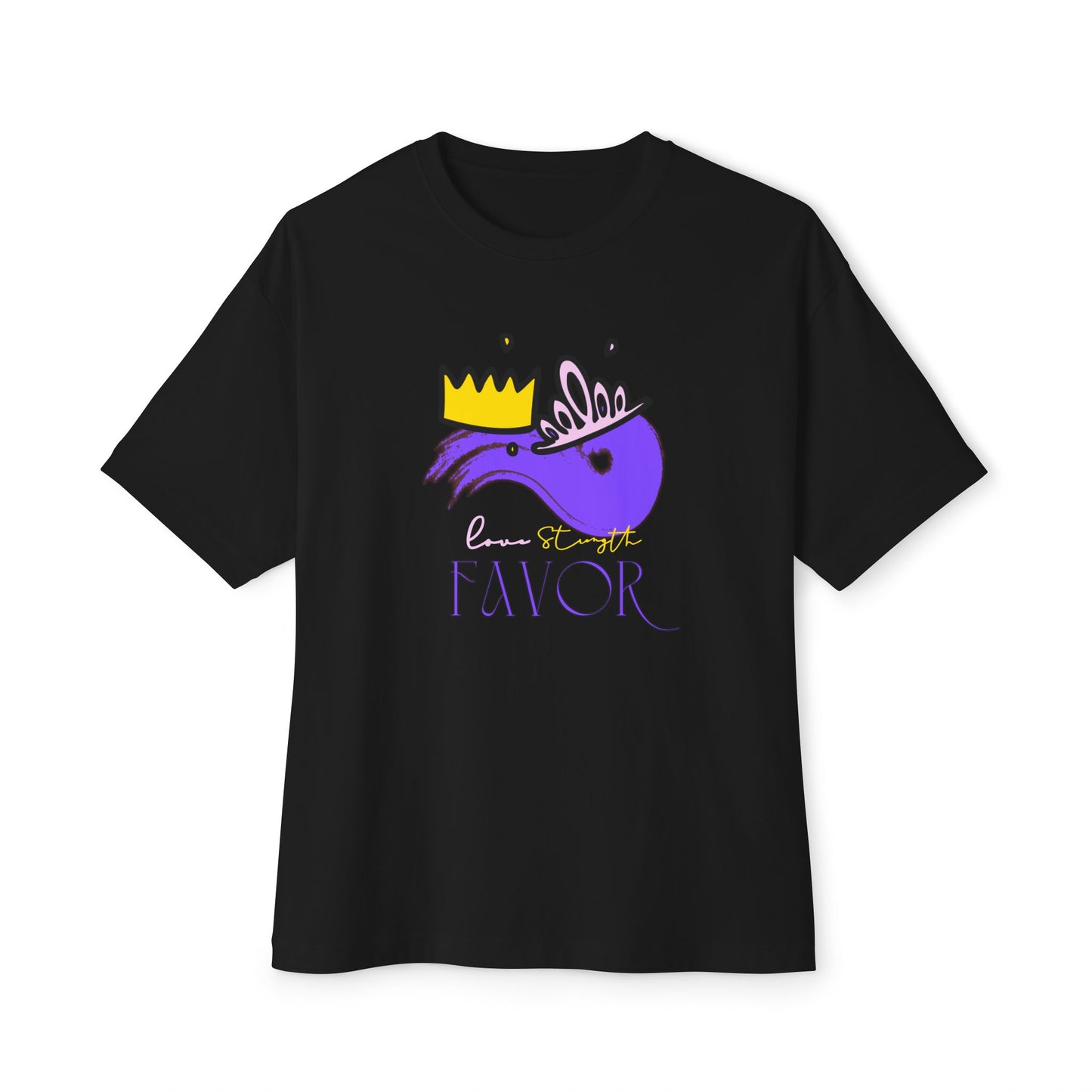 Unisex Oversized Boxy Tee - 'Favor' Crown Design - Stylish Casual Wear