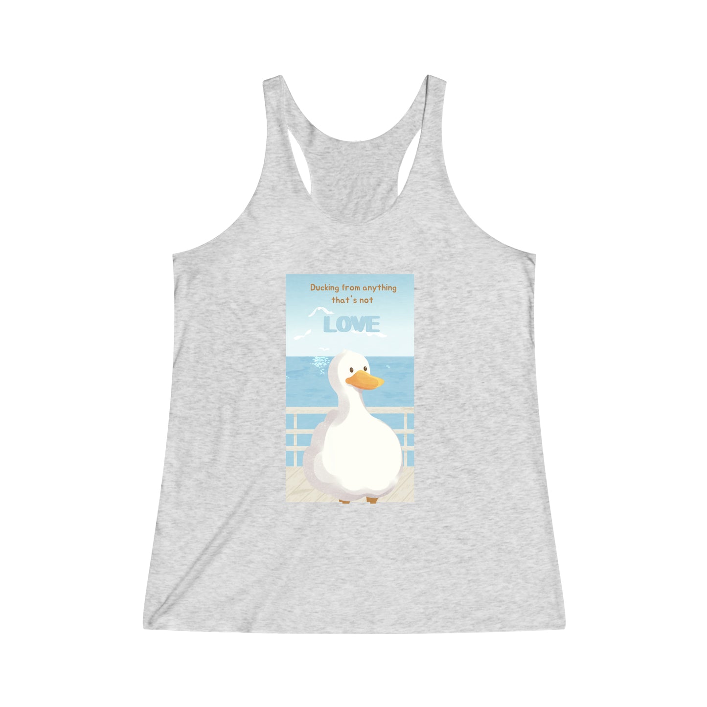 Duck Love Women's Tri-Blend Racerback Tank