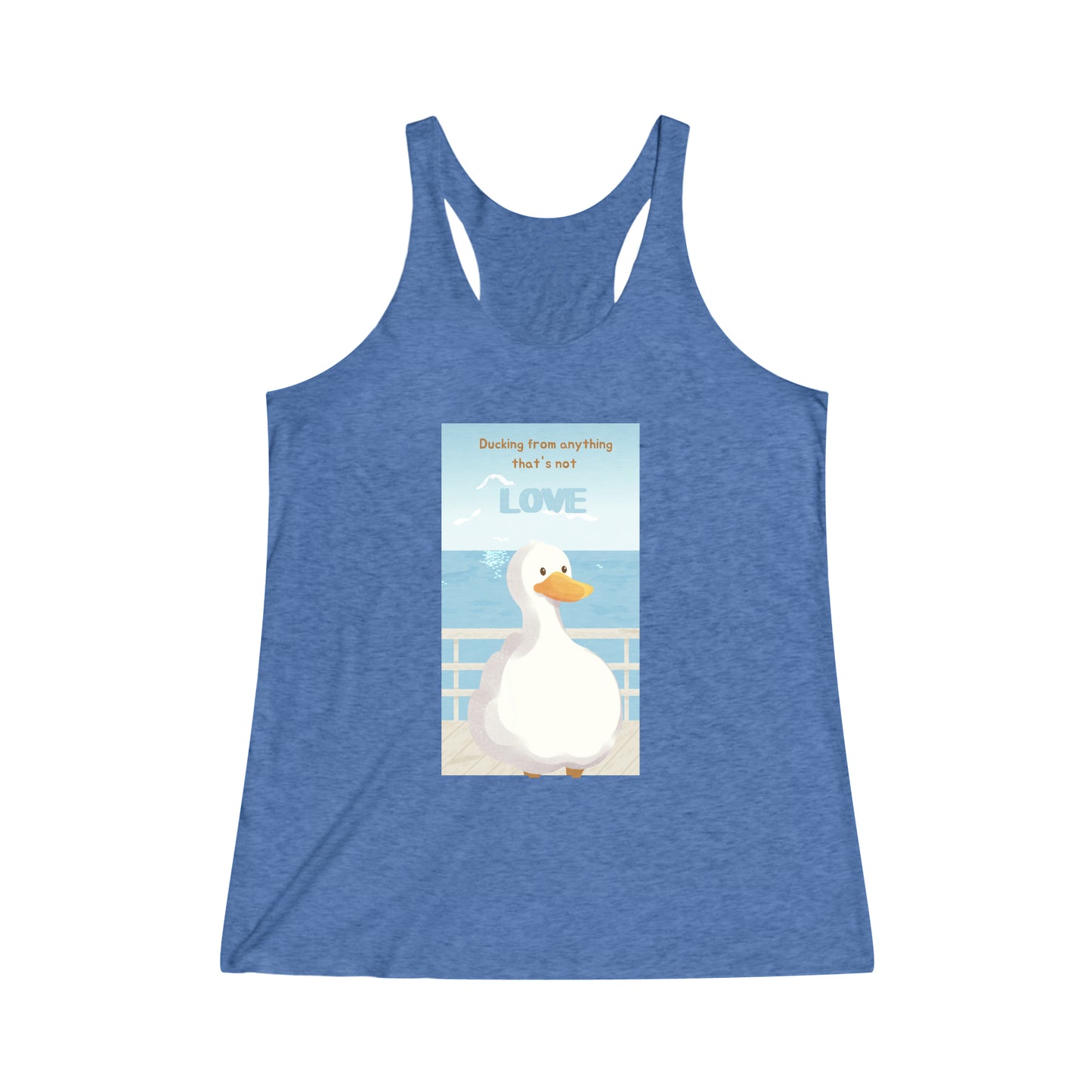 Duck Love Women's Tri-Blend Racerback Tank