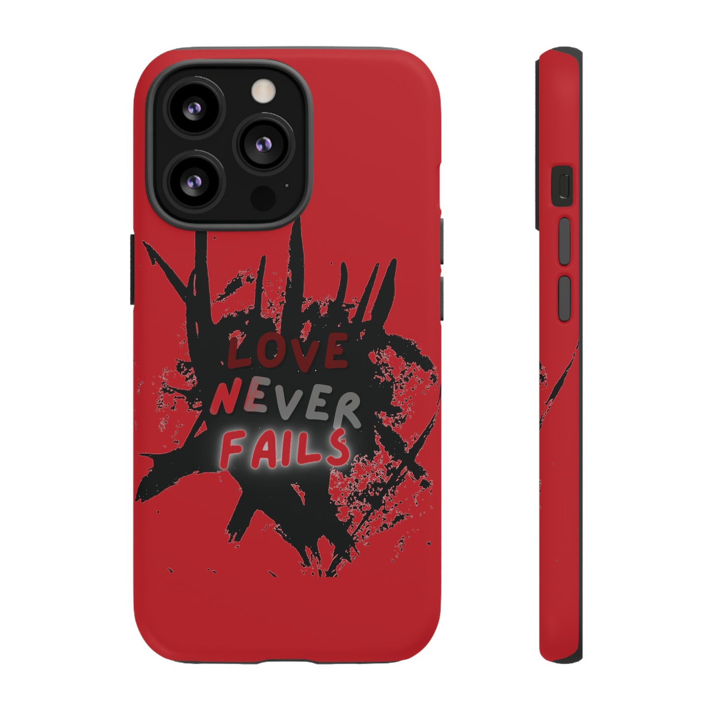 Love Never Fails Red Tough Cases