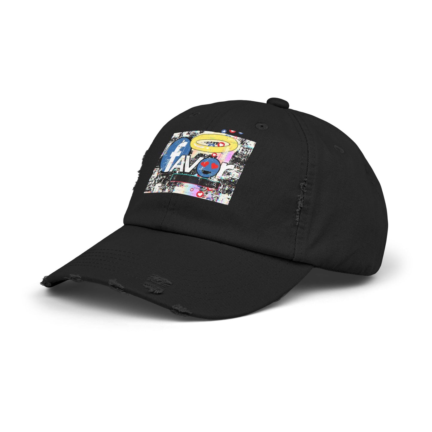 Trendy Favor Distressed Cap with Fun Graphic, Casual Fashion Accessory, Gift for Friends, Summer Vibe, Streetwear Hat, Unisex Style