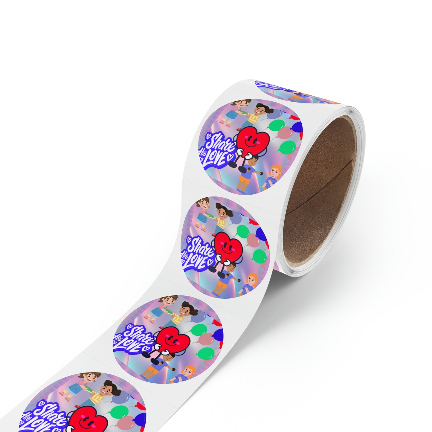 Share The Love Stickers Round Sticker Label Rolls