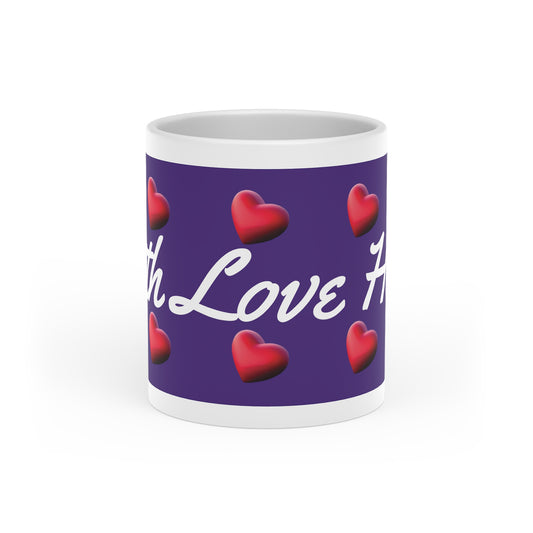 Faith Love and Hope Heart-Shaped Mug-Purple