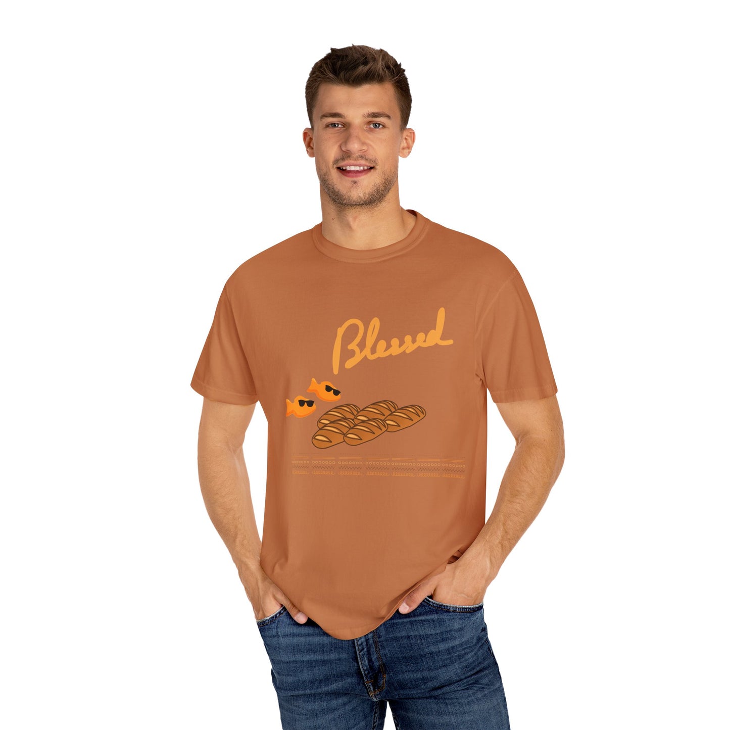 Blessed 2 fish & 5 Loaves T-Shirt – Christian Design | Comfort Colors 1717