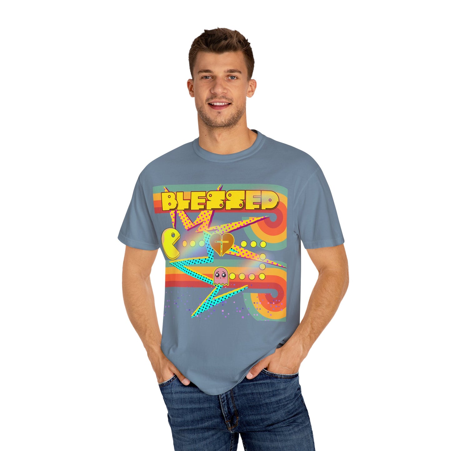 Retro Graphic T-Shirt, Blessed T-Shirt, Fun Casual Wear, Gift for Gamers, Vintage Style Tee