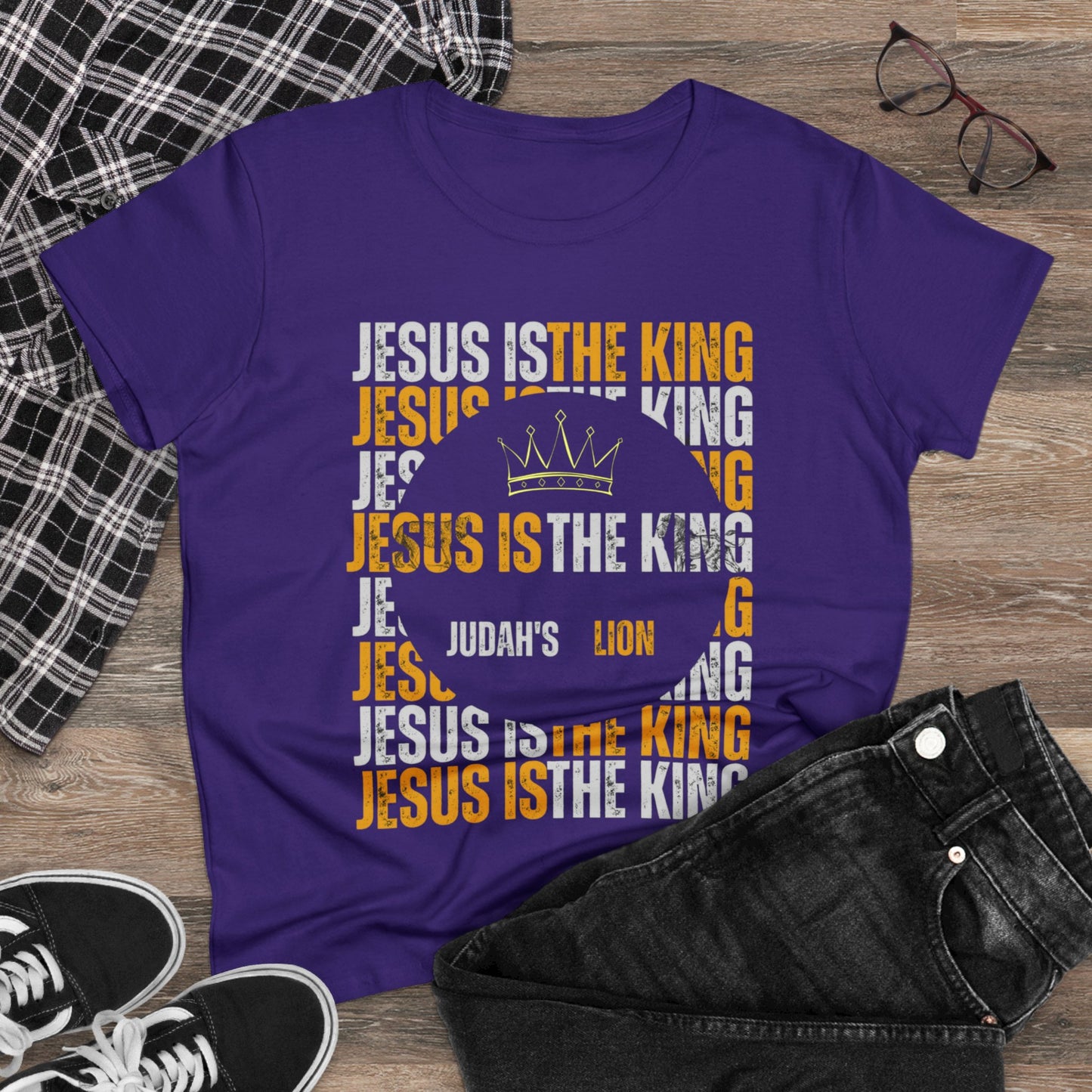 Jesus is The King Women's Midweight Cotton Tee