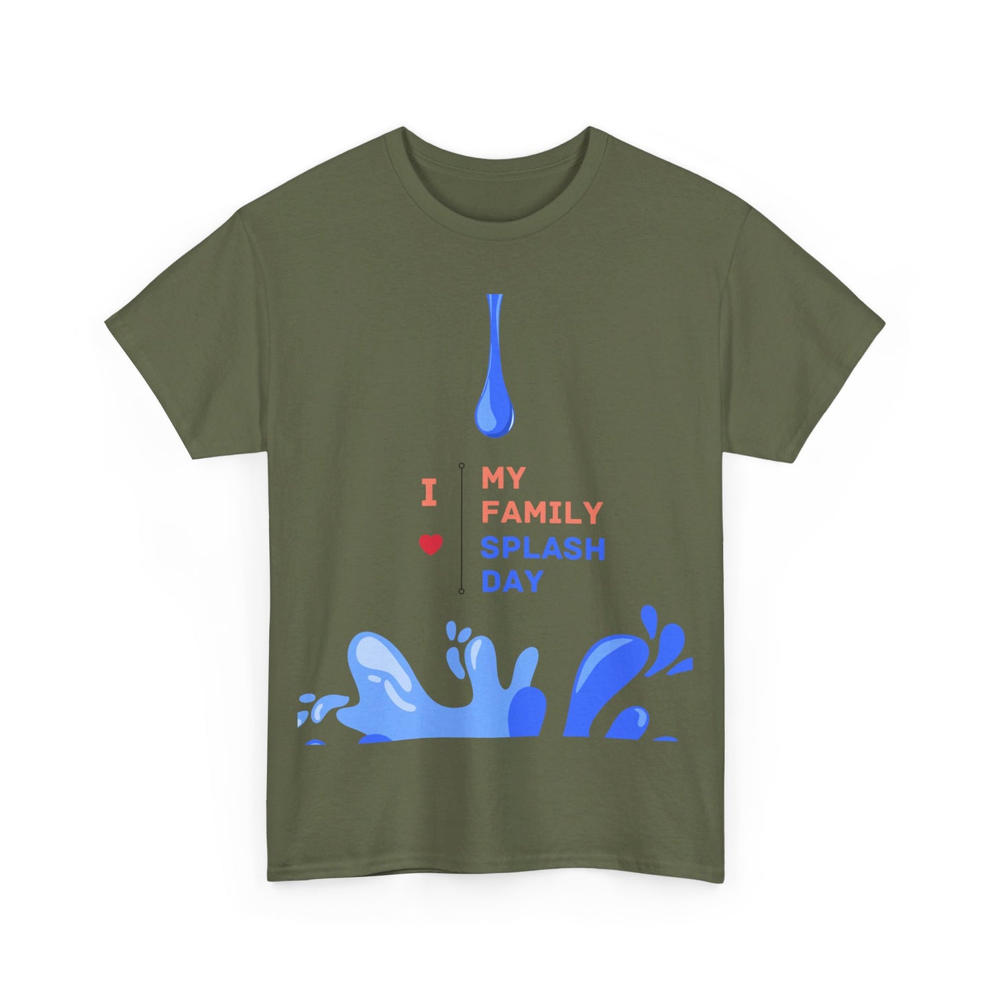 Gildan Heavy Unisex Tee - "I Love My Family Splash Day"