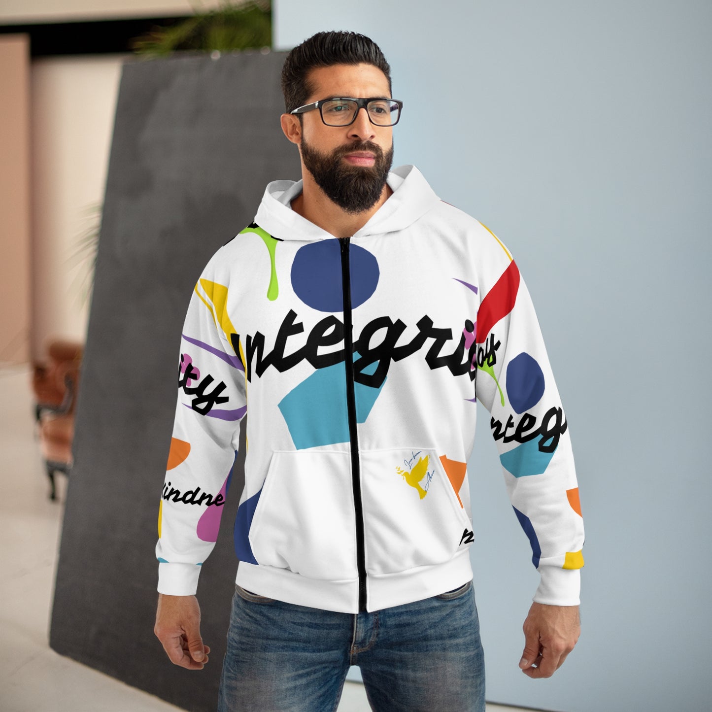 Integrity Joy Love Kindness Peace Unisex Zip Hoodie