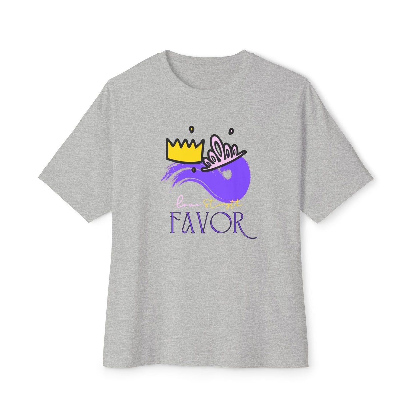Unisex Oversized Boxy Tee - 'Favor' Crown Design - Stylish Casual Wear