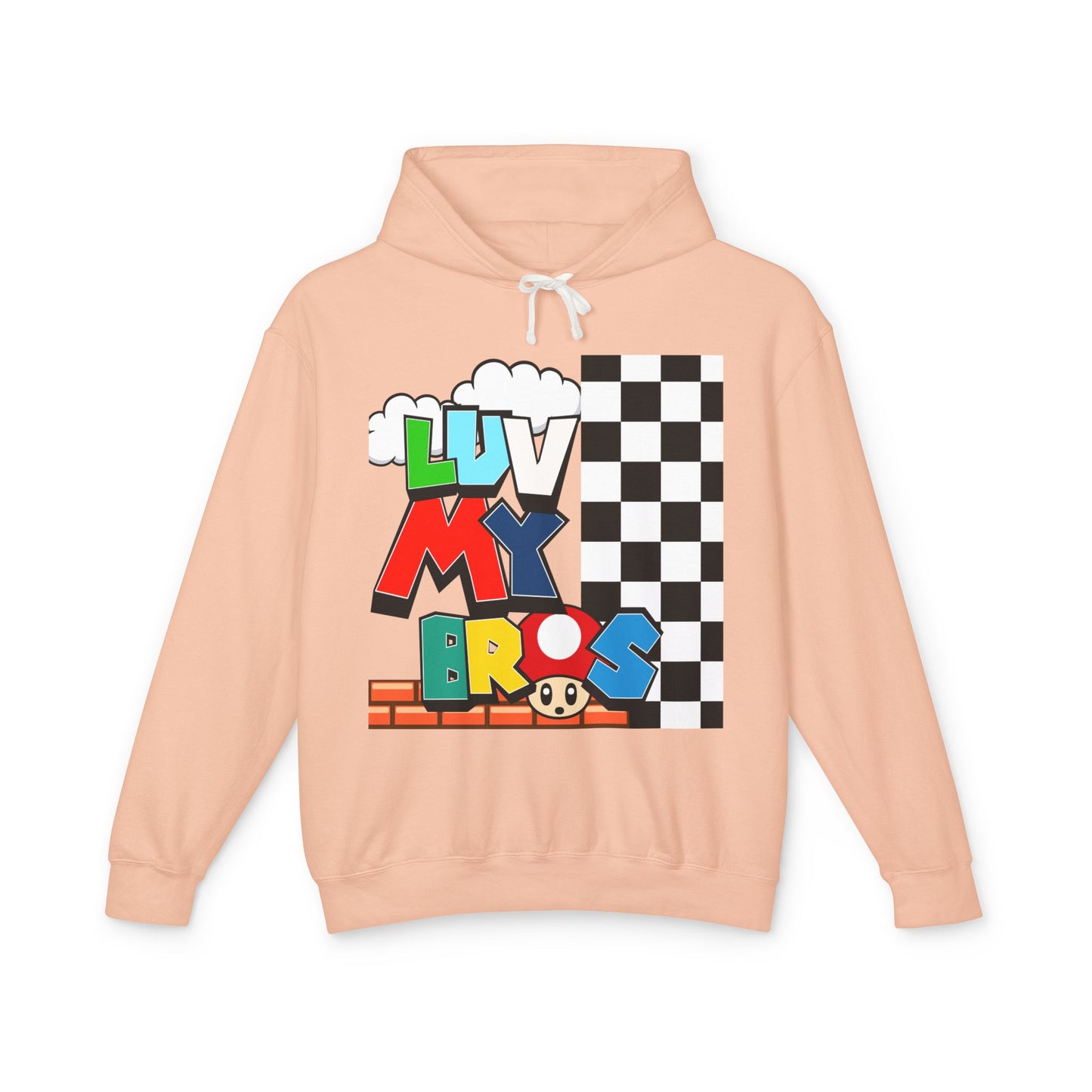 Unisex Lightweight Hooded Sweatshirt with Luv My Bros Design | Gaming Apparel, Casual Wear, Gift Idea, Cozy Hoodie, Fan Merchandise