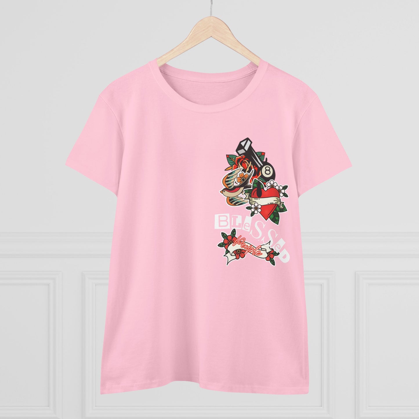 Vintage-Inspired Blessed Women's Midweight Cotton Tee