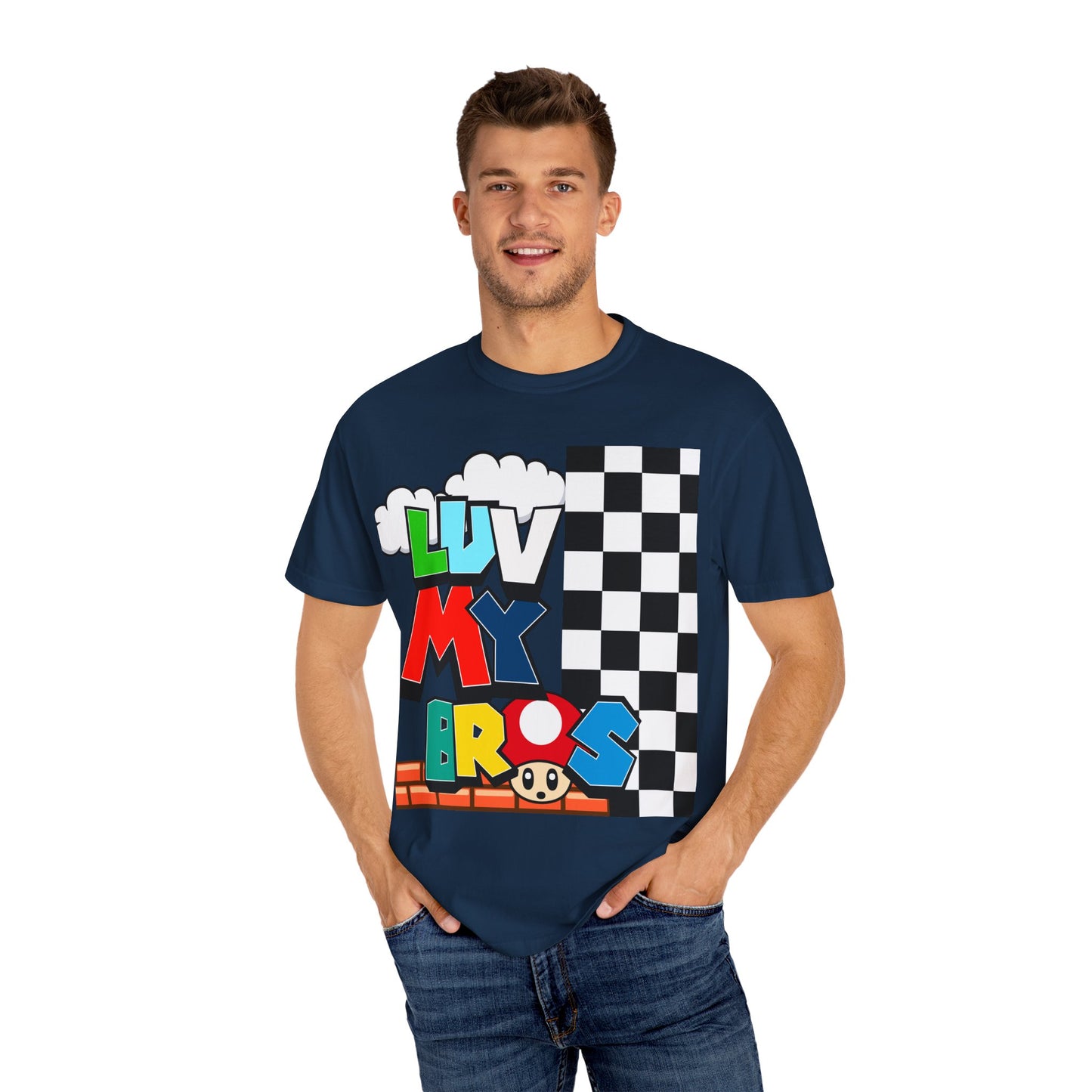Colorful Retro Gaming T-Shirt, Luv My Bros Shirt, Unisex Tee, Gamer Gift,