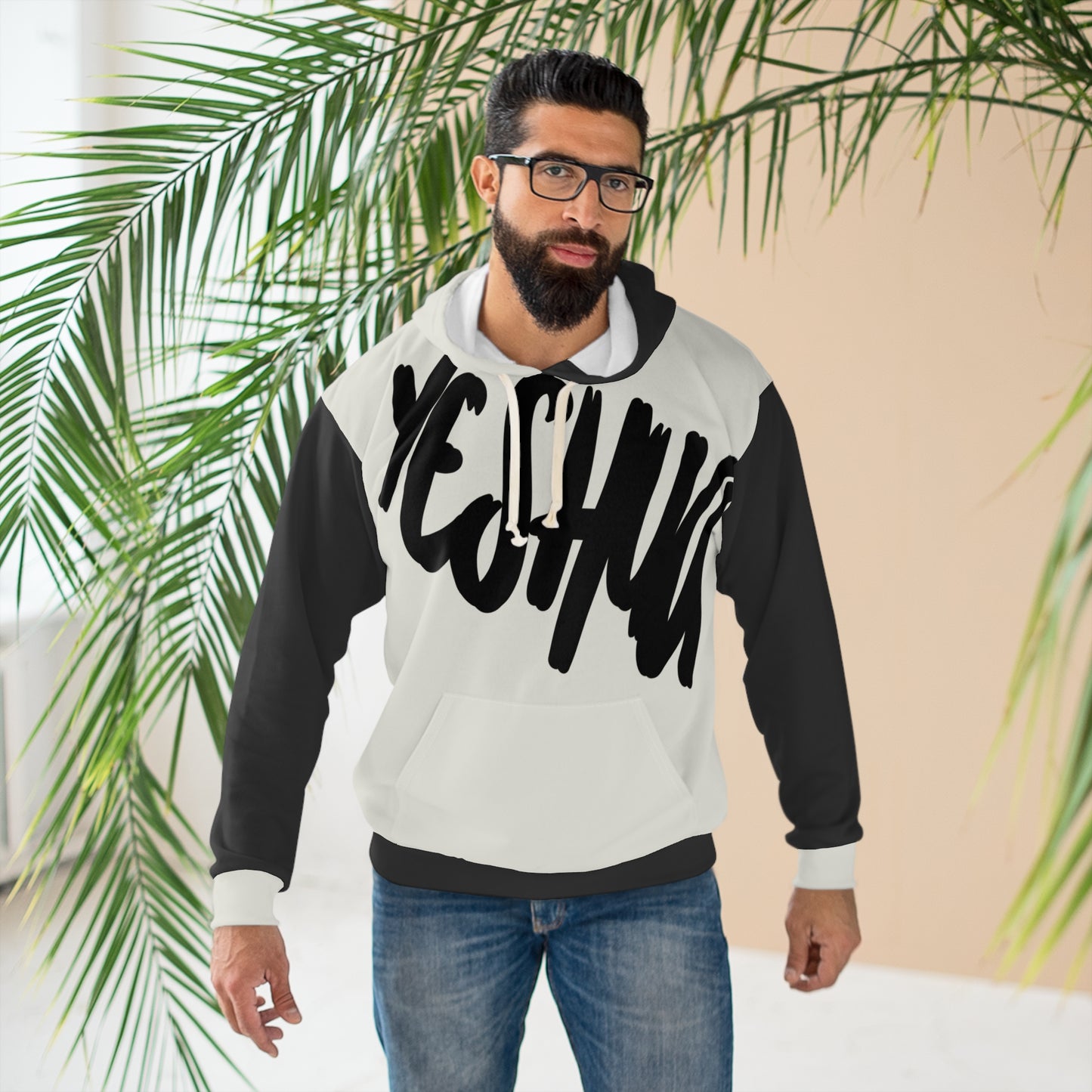 Yeshua Jesus Black and White: Comfortable and Stylish Faith Hoodie