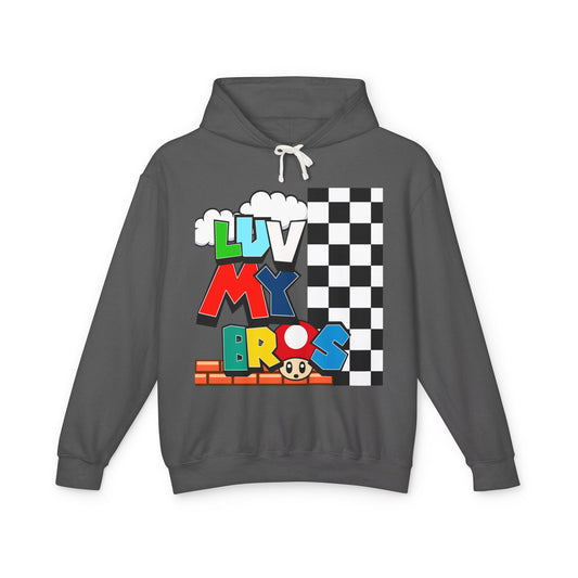 Unisex Lightweight Hooded Sweatshirt with Luv My Bros Design | Gaming Apparel, Casual Wear, Gift Idea, Cozy Hoodie, Fan Merchandise