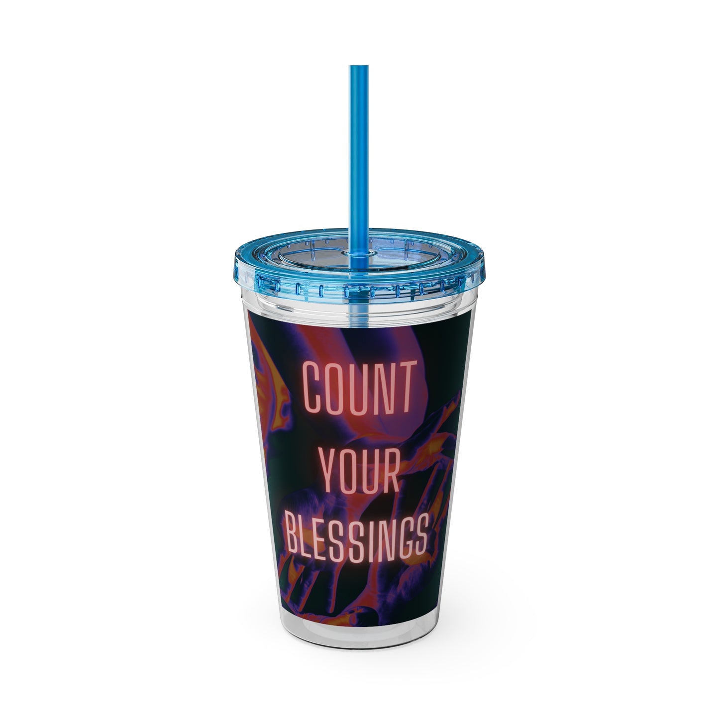 Blessings Sunsplash Tumbler with Straw, 16oz