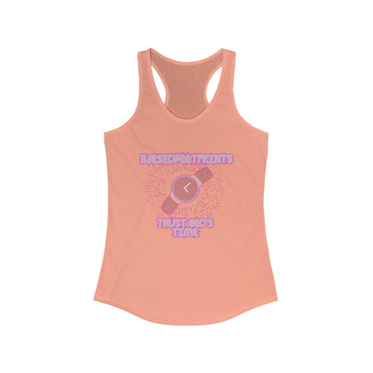 Trust God's Time Racerback Tank - Blessed Footprints Collection