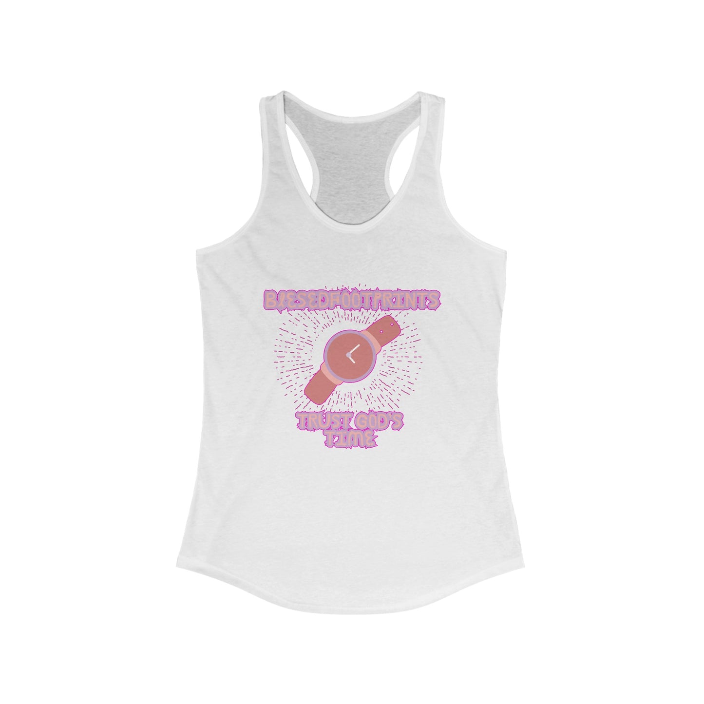 Trust God's Time Racerback Tank - Blessed Footprints Collection