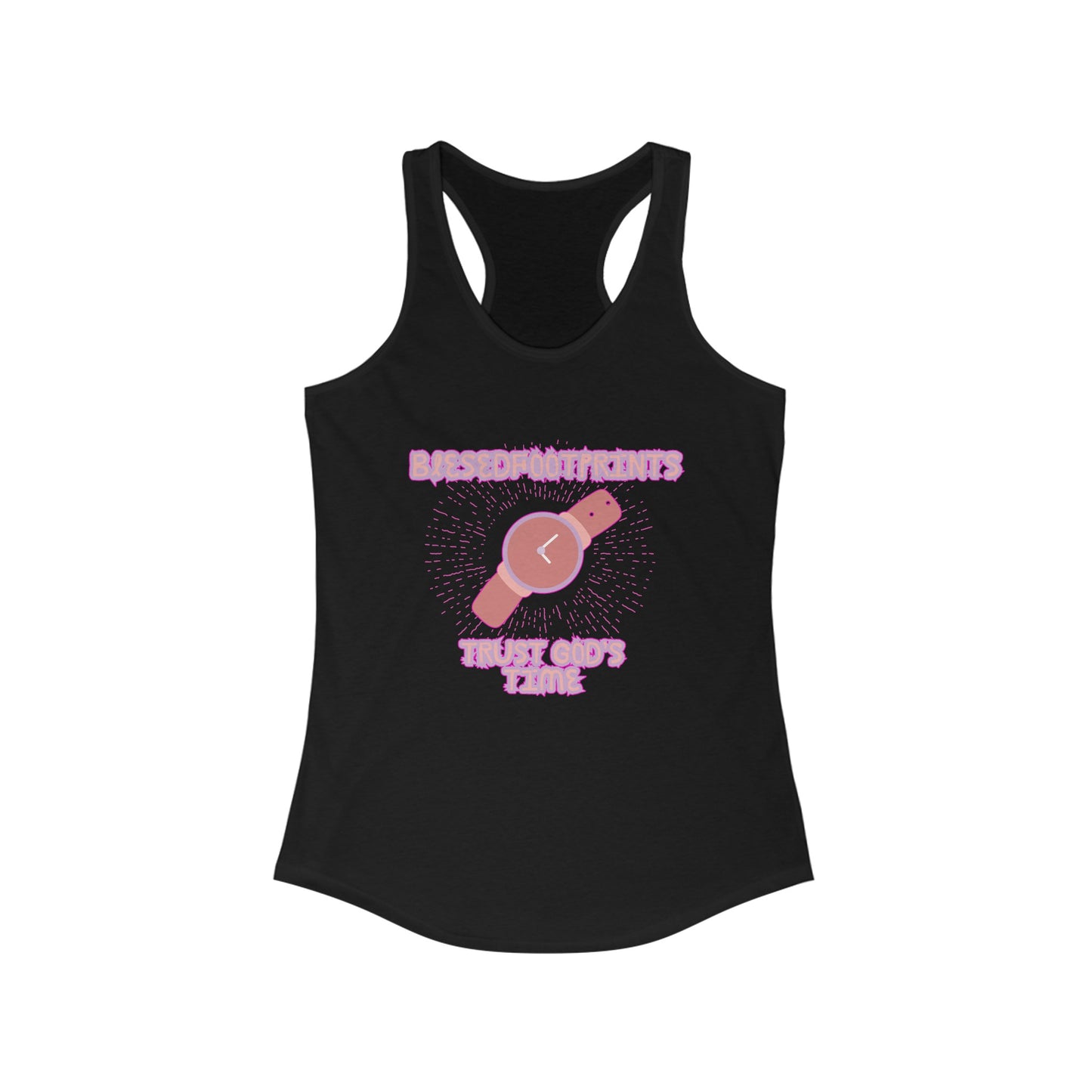 Trust God's Time Racerback Tank - Blessed Footprints Collection