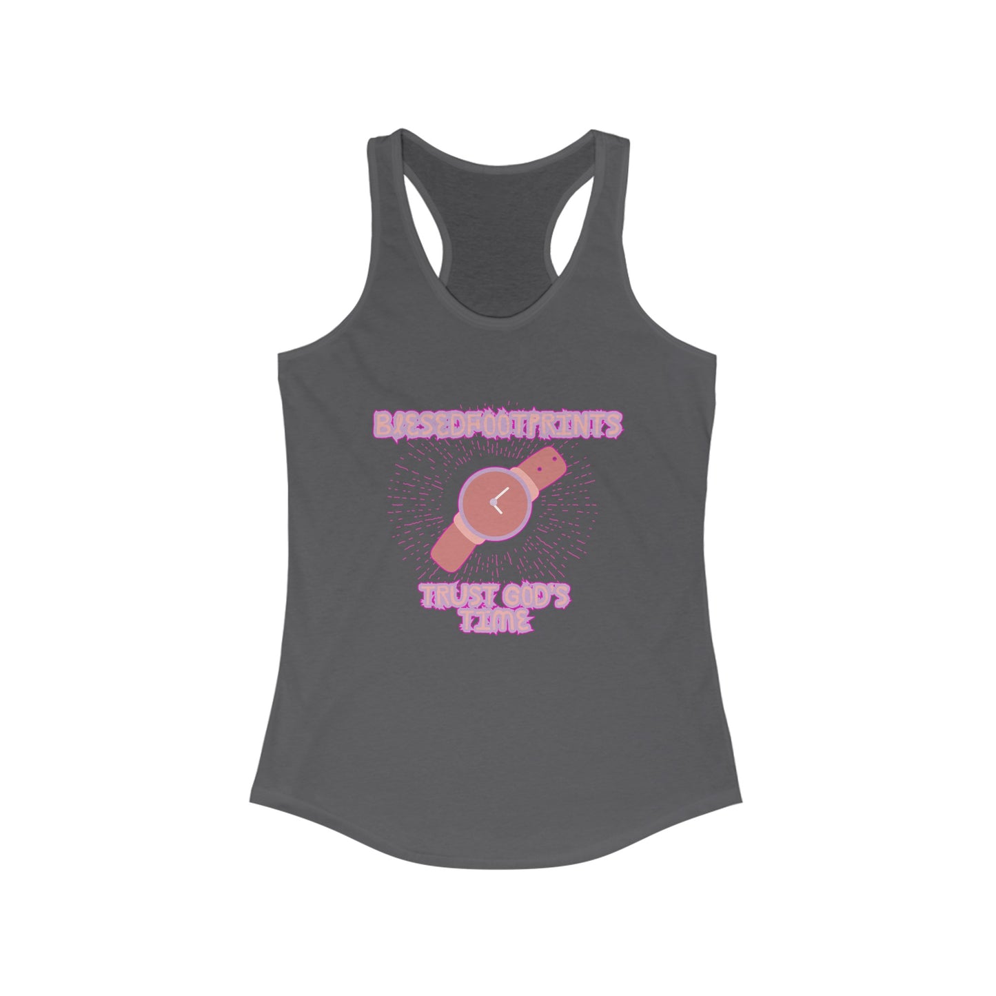 Trust God's Time Racerback Tank - Blessed Footprints Collection