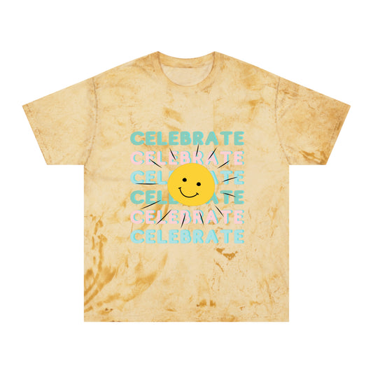 Celebrate Color Blast T-Shirt | Groovy Tee | Fun Summer Shirt | Gift for Friends | Festival Wear | Joyful Outfits