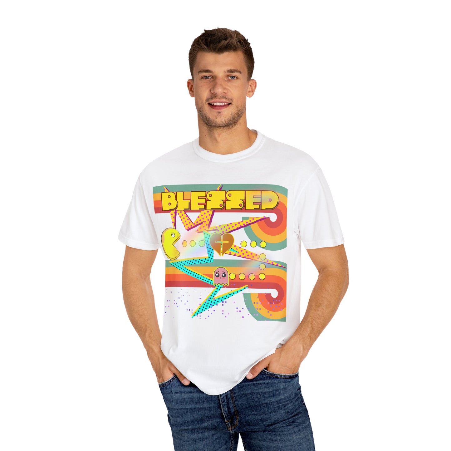 Retro Graphic T-Shirt, Blessed T-Shirt, Fun Casual Wear, Gift for Gamers, Vintage Style Tee