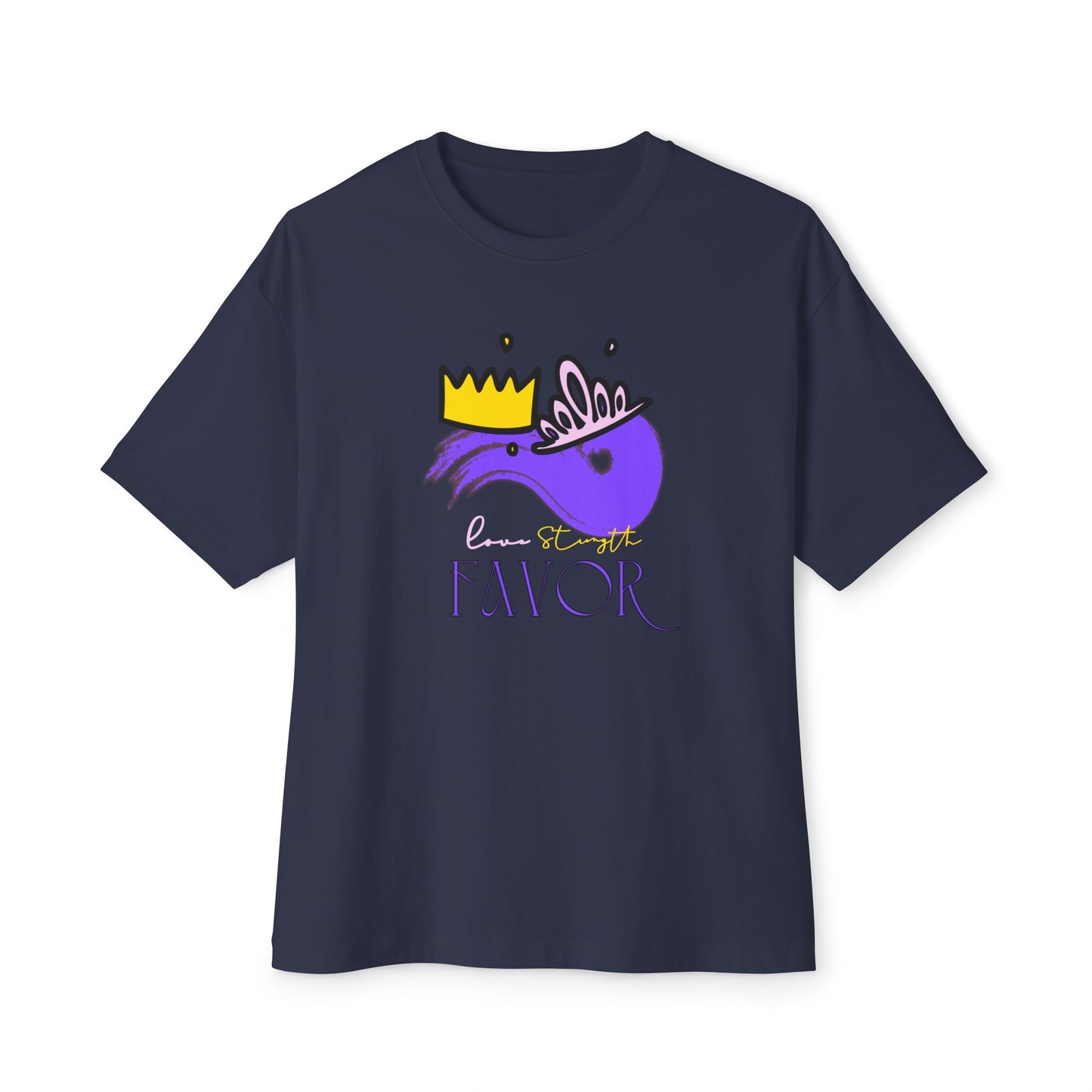 Unisex Oversized Boxy Tee - 'Favor' Crown Design - Stylish Casual Wear
