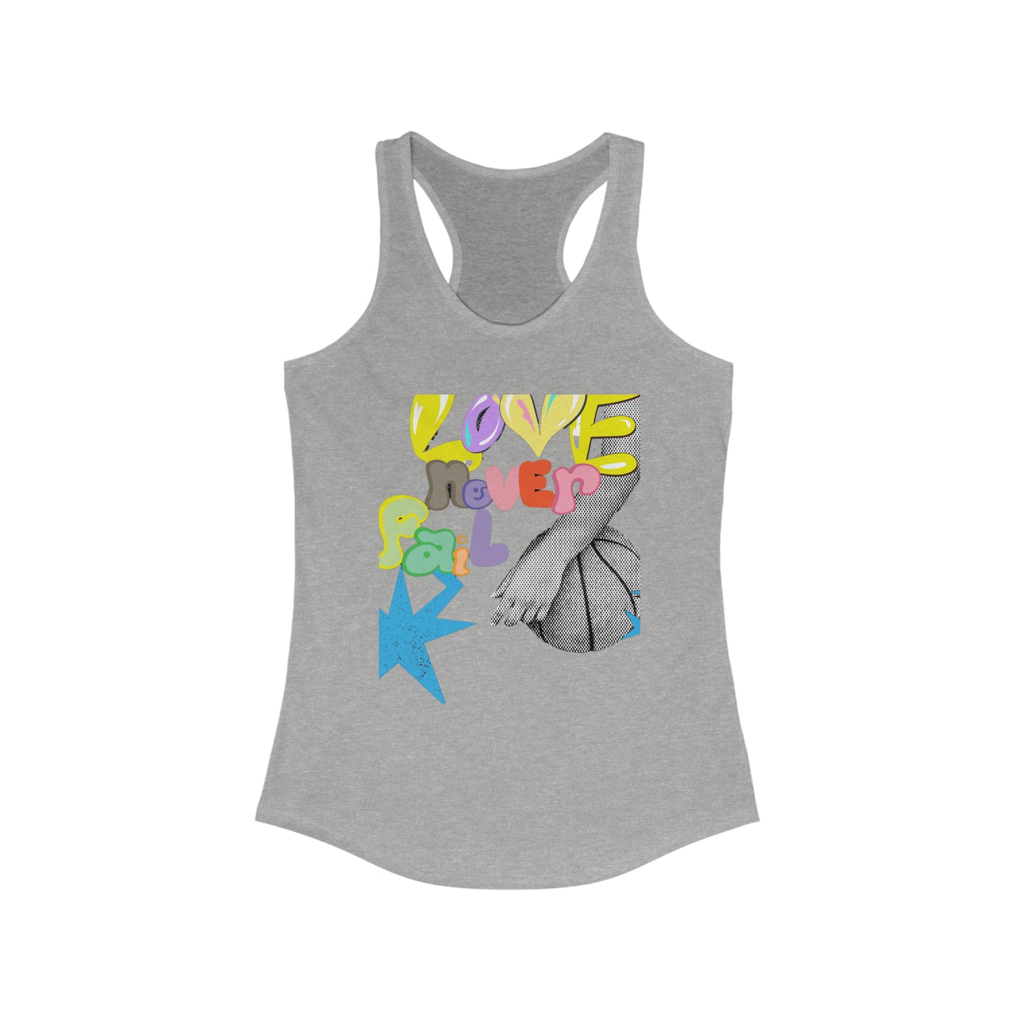 Love Never Fails Women's Ideal Racerback Tank