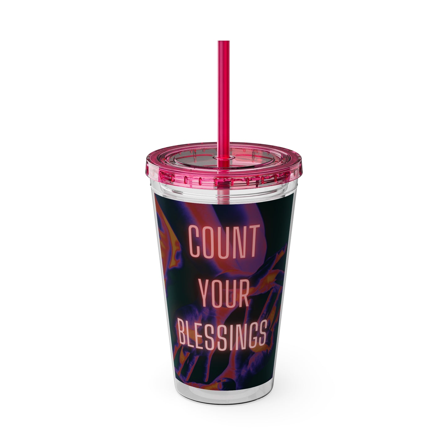 Blessings Sunsplash Tumbler with Straw, 16oz