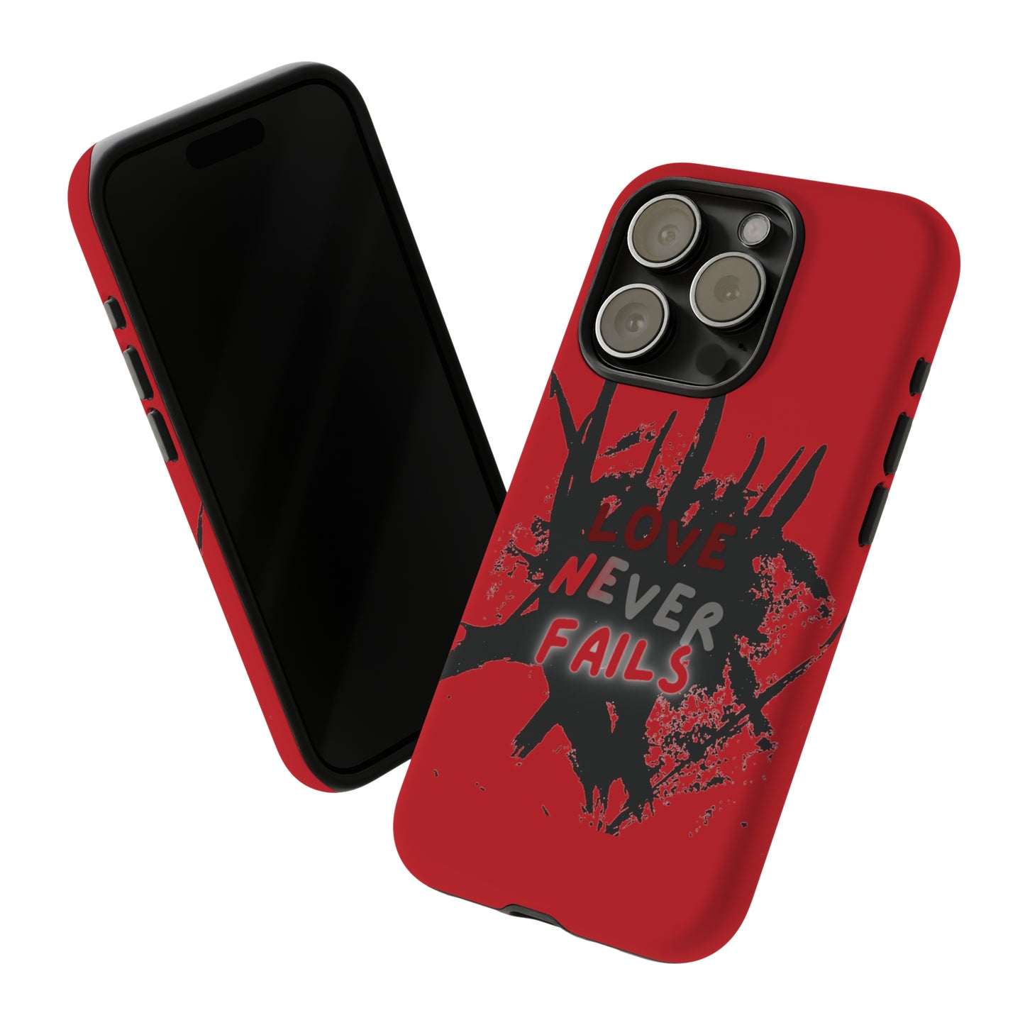 Love Never Fails Red Tough Cases