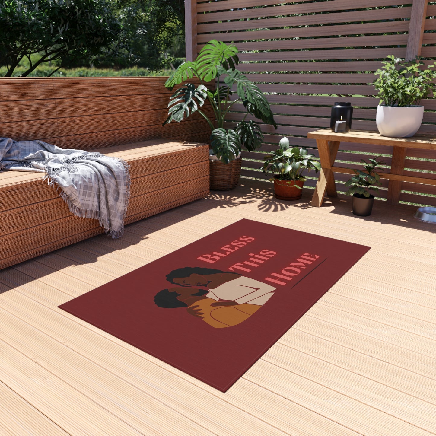 Bless This Home Love Outdoor Rug