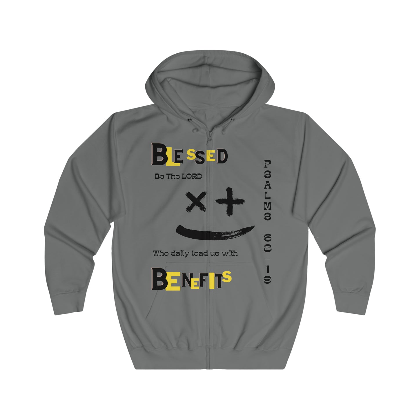 Psalms 68:19 Unisex Full Zip Hoodie