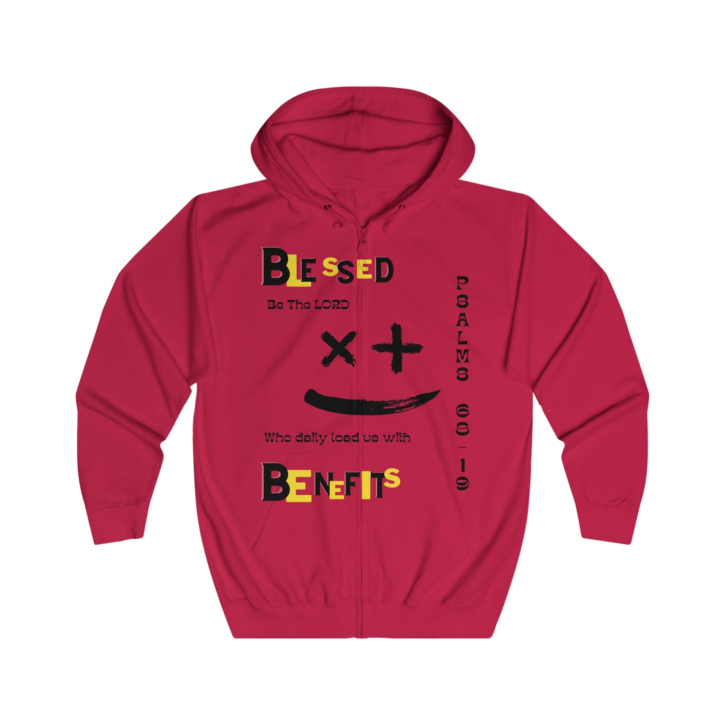 Psalms 68:19 Unisex Full Zip Hoodie