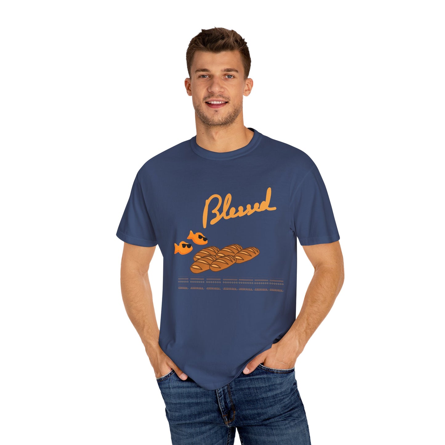 Blessed 2 fish & 5 Loaves T-Shirt – Christian Design | Comfort Colors 1717